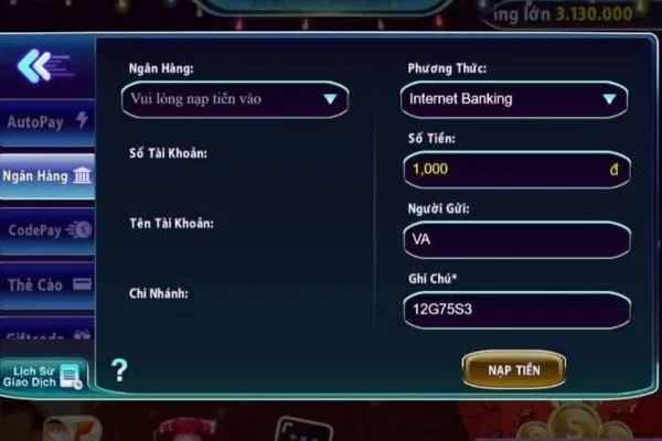 Hướng dẫn nạp tiền 789Club